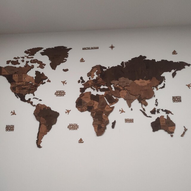WOOD JAPAN MAP 木製3D 壁掛け木製日本地図 3D Wood Japan Map インテリア用壁掛け木製日本地図【受注生産品
