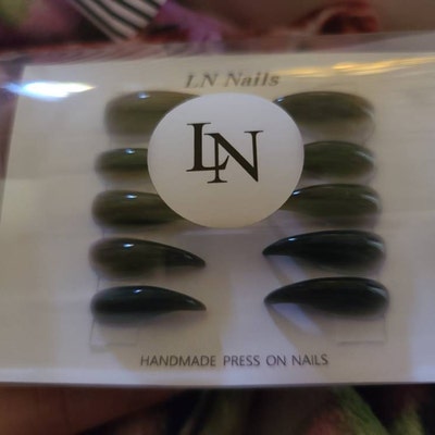 Press on Nails, Nude Press on Nails, Press Ons, Floral Nails, Gold