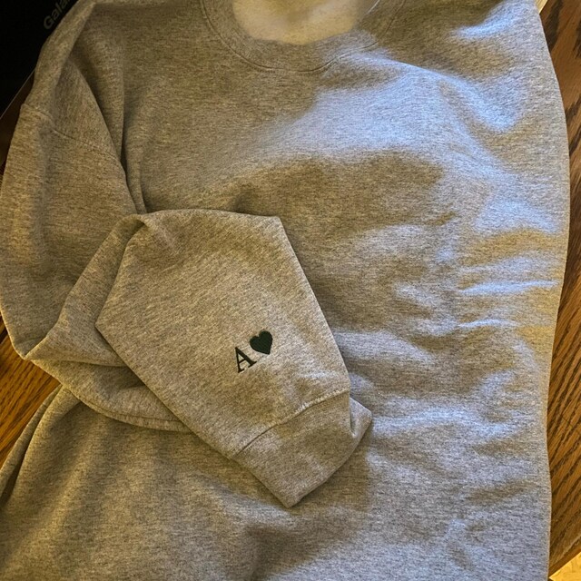 Custom Embroidered Initial Heart Sweatshirt: Couple
