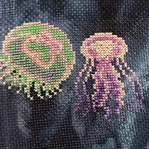 Jellyfish Cross Stitch Pattern PDF Bundle - Moon + Amakusa +