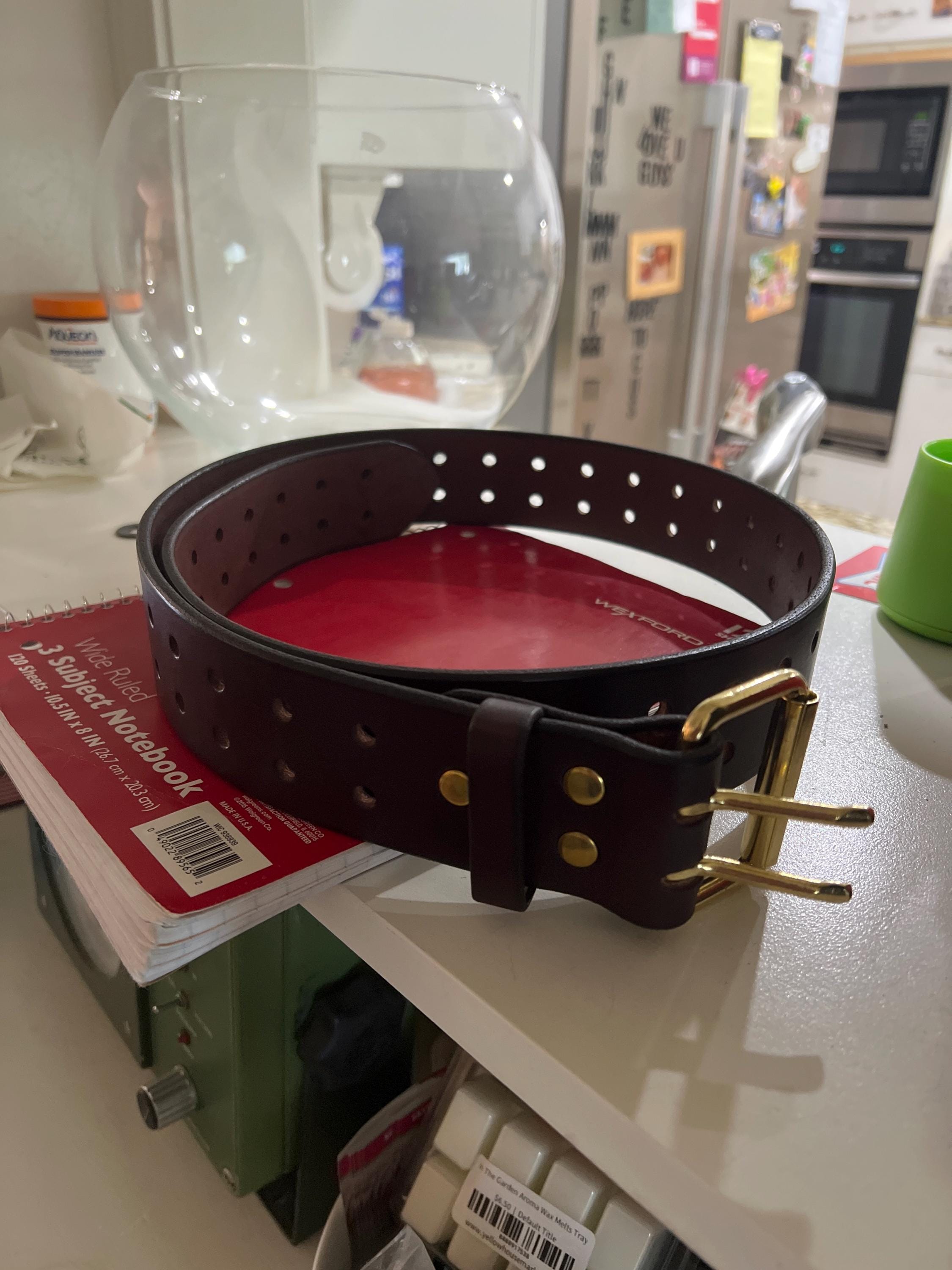 2&quot; Casual Amish Handmade Wickett & Craig Double Hole 12oz Real Bridle Leather Dress Work Belt for Gun Holster Strap-Made in Lancaster PA