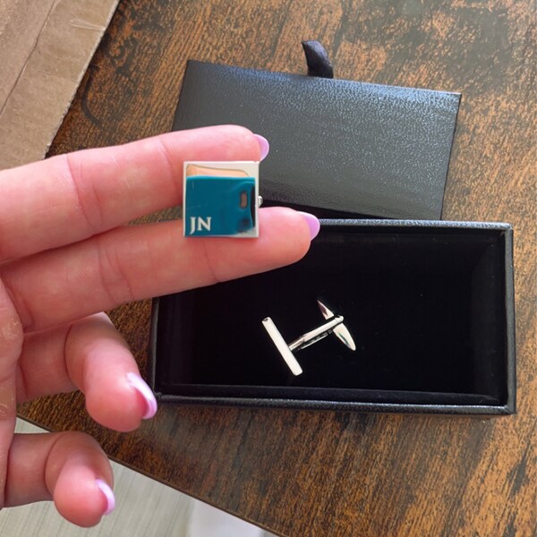Classic Initial Cufflinks - Square