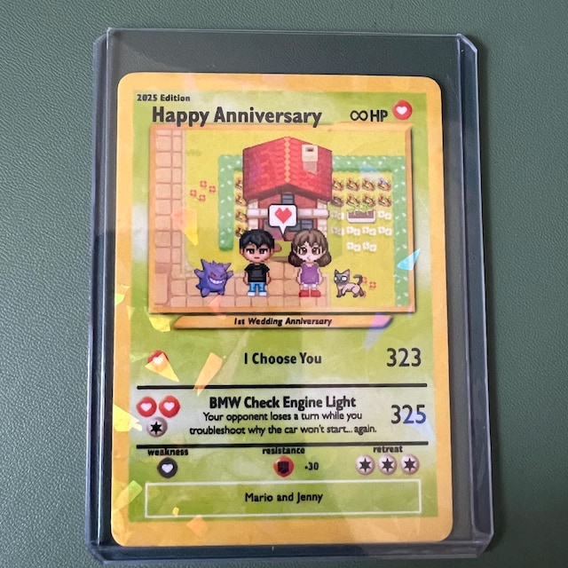 Pokemon Anniversary Card, Custom Pokemon Card, Boyfriend Gift, Girlfriend  Gift, Custom Pokemon Present - Etsy