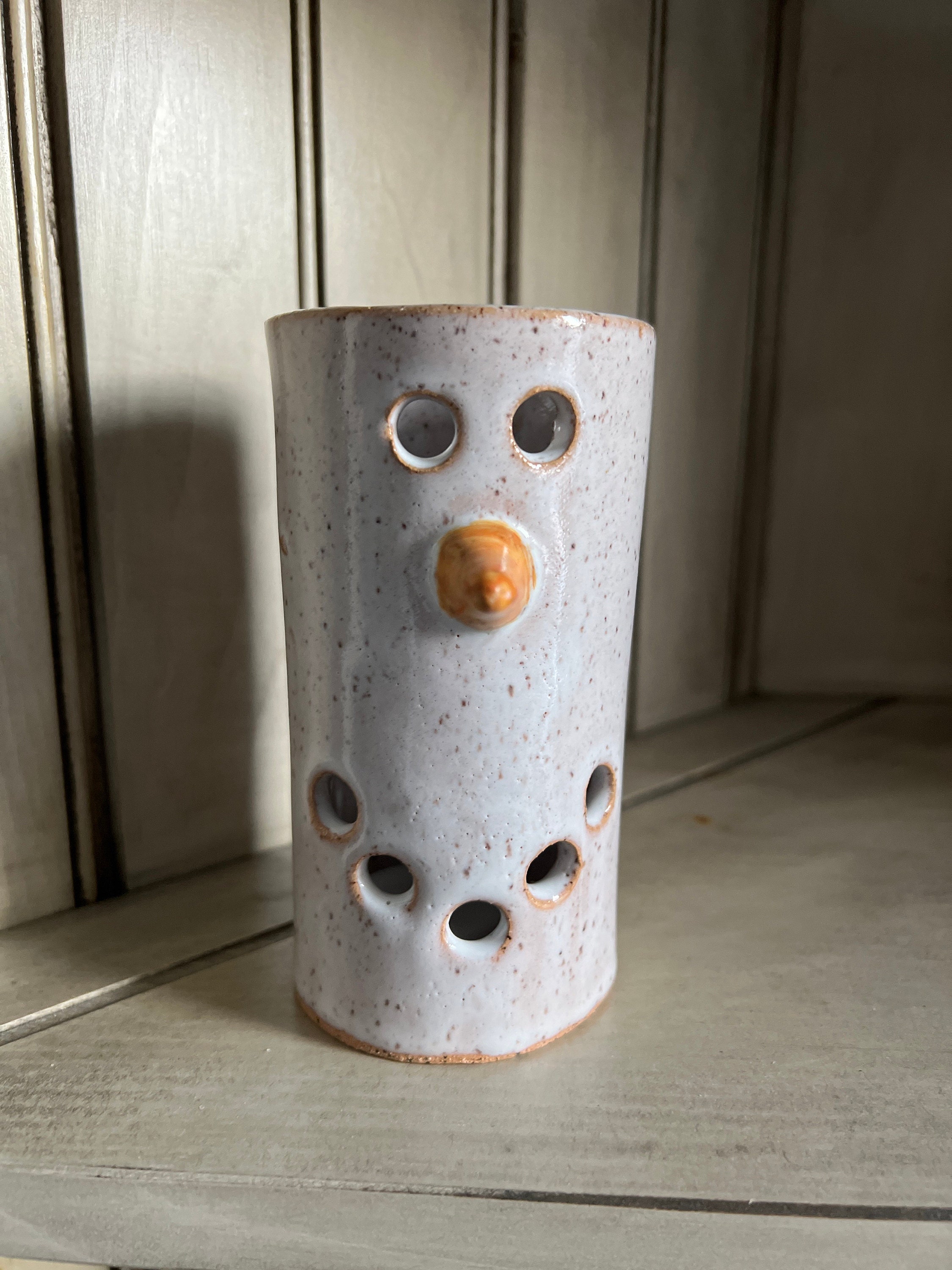 FREE SHIPPING Handmade Ceramic Snowman Luminary Candle Holder - Festive Holiday Decor - Christmas Tealight Lantern