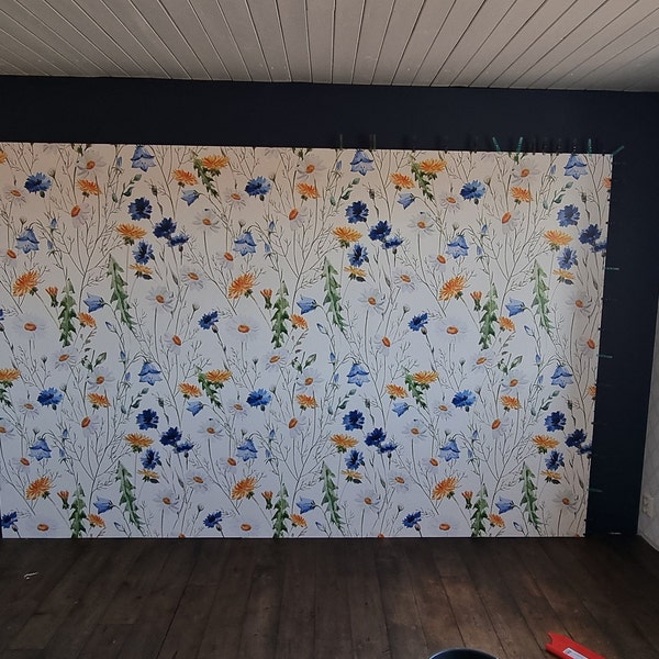 Watercolor Wildflower Wallpaper Yellow Floral Wallpaper Abstract ...