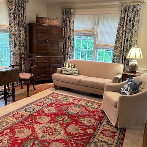 Thibaut Maldives Drapery Panel, Shown in Green.  Abstract Print Curtain, Coral Reef Curtain. Made to Order