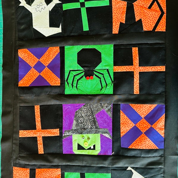 Spider Paper Pieced Quilt Block Pattern, Halloween Decor (PDF Pattern ...