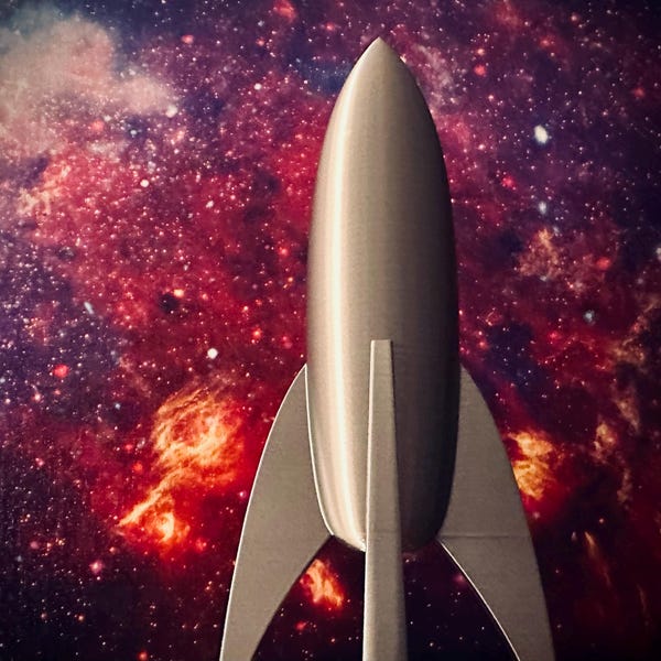 Silver Rocketship Silver Rocket Ship, Retro Rocket Ship Model, Rocket Decoration, Space ...