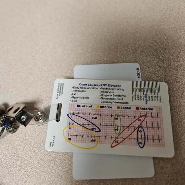 STEMI Reference Tool Vertical Badge Pocket Card for Nurse Paramedic RN ...