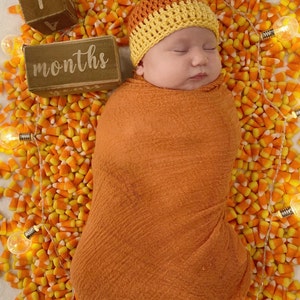 Newborn Candy Corn Hat Baby Halloween Costume Crochet Photo Prop - Etsy