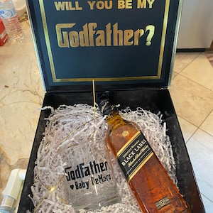 Godmother and Godfather proposal box, Godparents proposal, godfather gift, Godfather proposal, will you be my godmother, godfather glass
