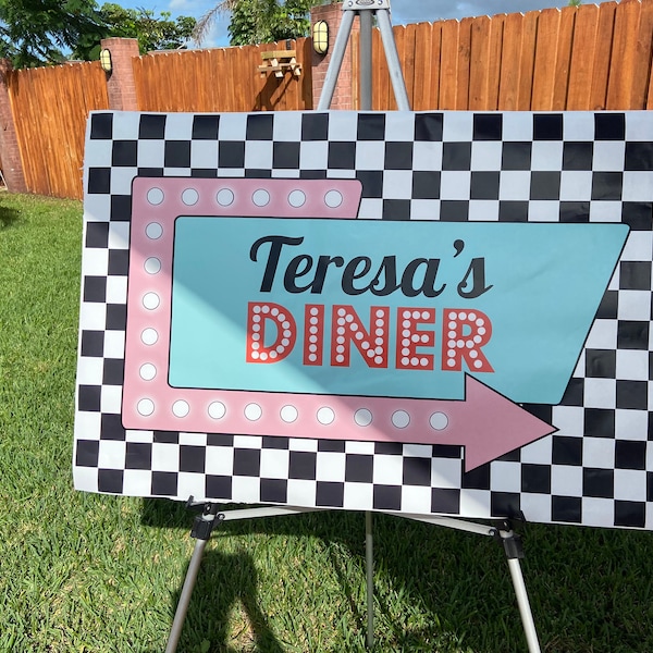 50s Birthday Party Decor - 1950 Sock Hop Diner Birthday Party EDITABLE ...