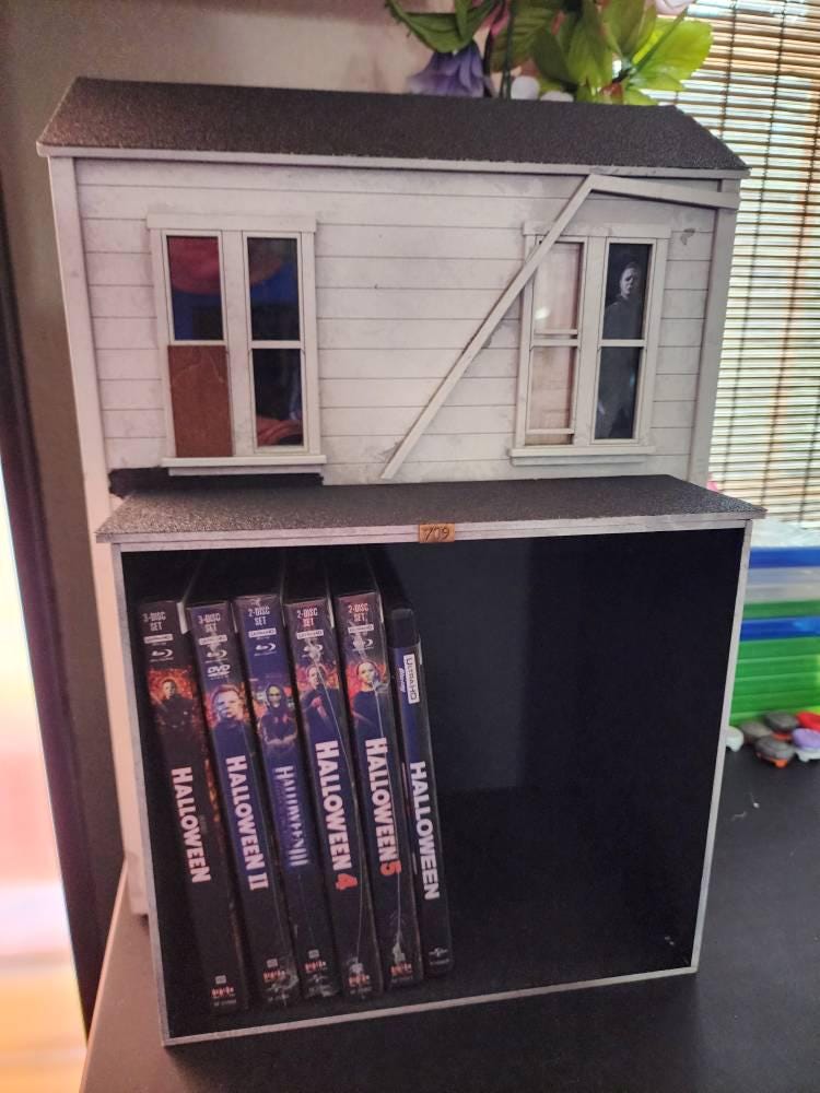New in stock! Ready to ship! Halloween michael Myers inspired Media storage Diorama house for blu rays dvds vhs movies not included