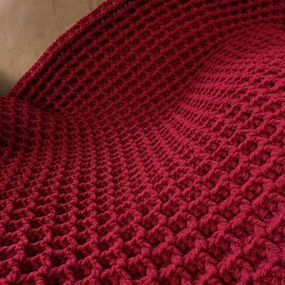 CROCHET PATTERN Blanket, Afghan Waffle Texture the Poze Throw - Etsy