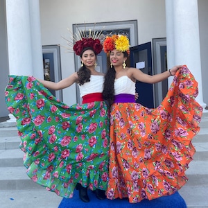 FALDA MEXICANA SOLO Día De Muertos Revolucionaria Adelita Boda México | FALDA MEXICANA SOLO Día De Muertos Revolucionaria Adelita Boda México |