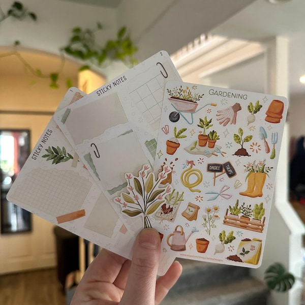 Sticker Sheet Gardening Sticker | Plant Sticker Set | Planner Sticker Sheet | Journal Stickers ...