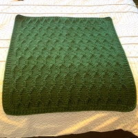 CROCHET PATTERN Aran Green Cables Blanket - Make to Any Size - PDF ...