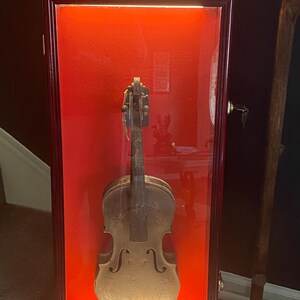 バイオリン展示ケースキャビネット壁掛けラックハンガー、楽器と弓用