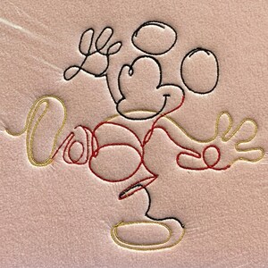 芸術的な落書きマジカルミッキーマウスのアウトライン機械刺繍