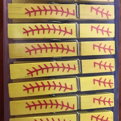 Softball Clothespins Softball Baby Shower Softball Theme - Etsy