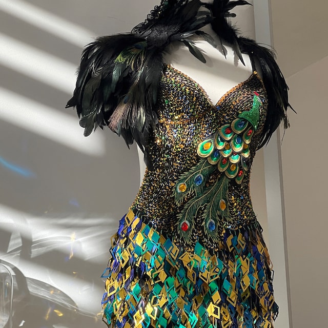 Beautiful Handmade Sequin Peacock Dress. Perfect for Festival Wear or  Glamorous Party Outfit. - Etsy