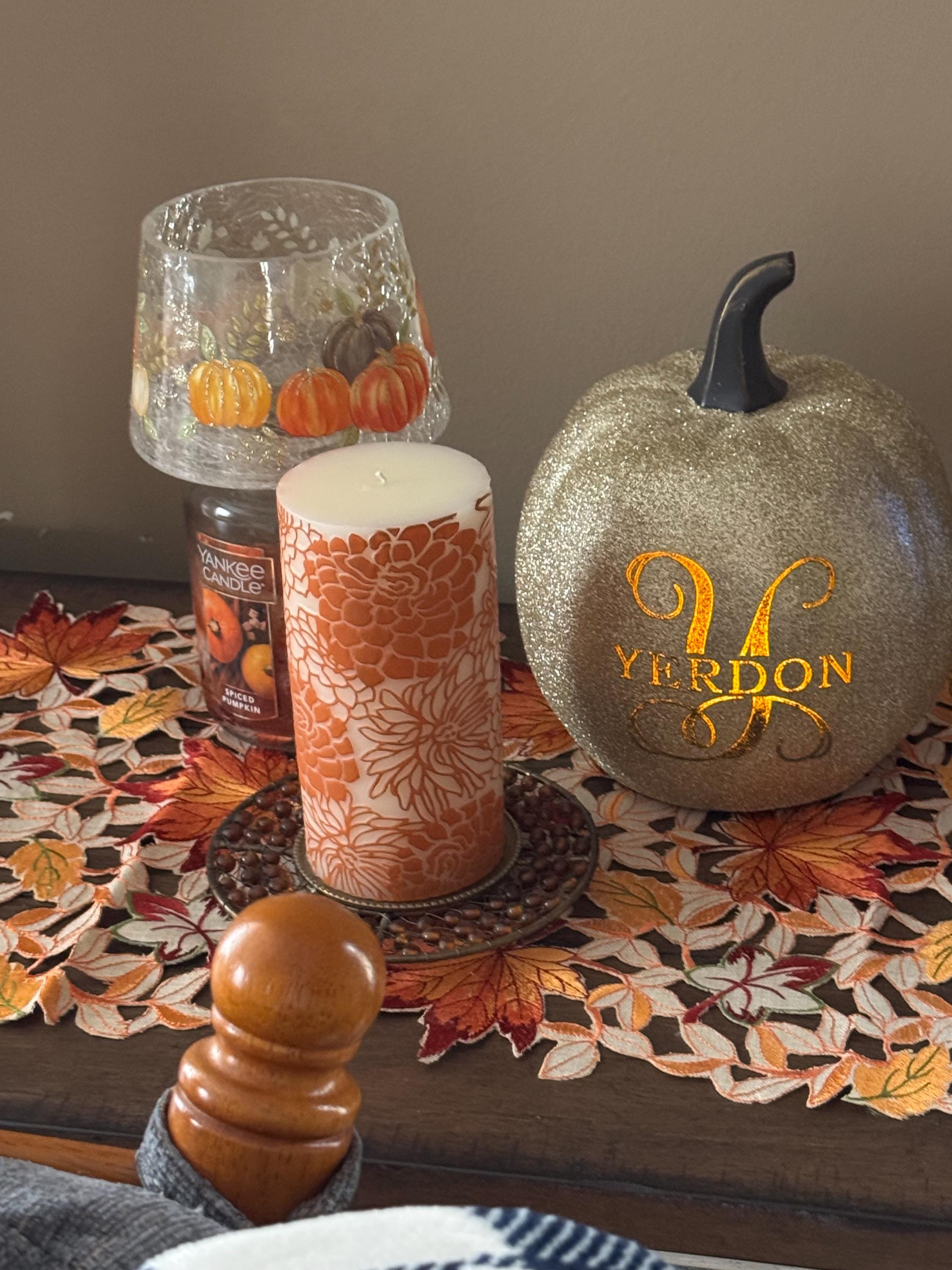 Personalized Light Up Family Name & Initial Pumpkin - Halloween Décor - Fall Décor - Available In 3 Sizes - Choose From 4 Colors