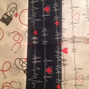 Calling All Nurses Fabric by the Yard / Heartbeat on Navy for | Etsy