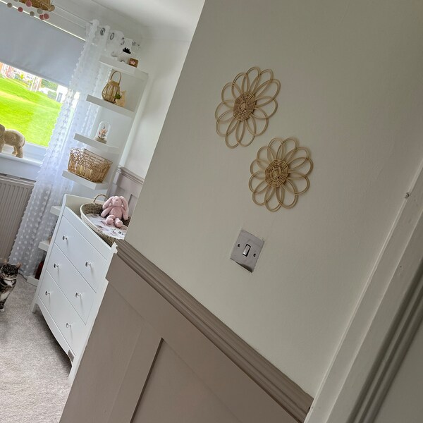Handmade Rattan Flower Wall Hanging | Nursery Wall Decor | Boho Wall ...
