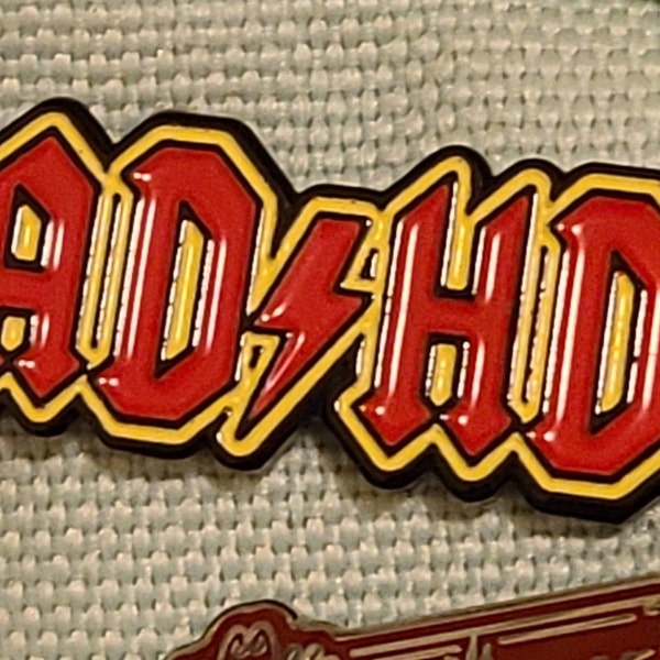 ACDC Inspired ADHD Enamel Pin | Neurodiversity Enamel Pin for ADHD ...