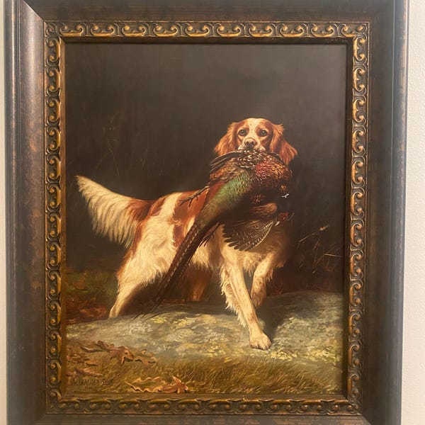 English Springer Spaniel With Pheasant, Hunting Dog Wall Art, American ...