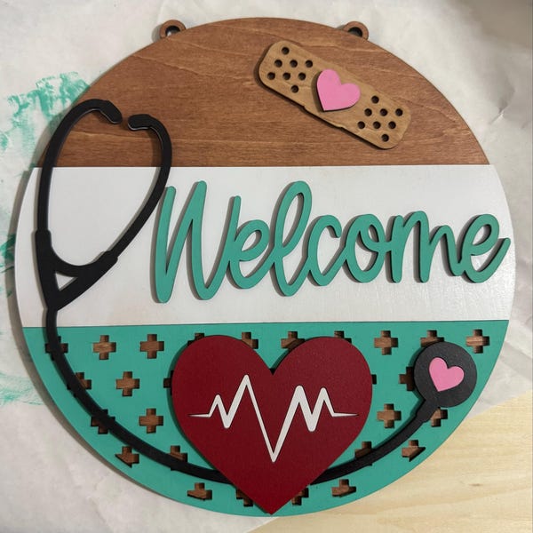 Nurse Office Welcome Sign, Digital Download, Glowforge Laser File ...