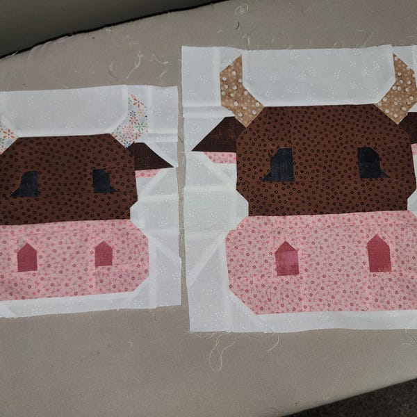Cow Quilt Block Patternfarm Animal Face PDF- Instructions for 6 Inch, 9 ...