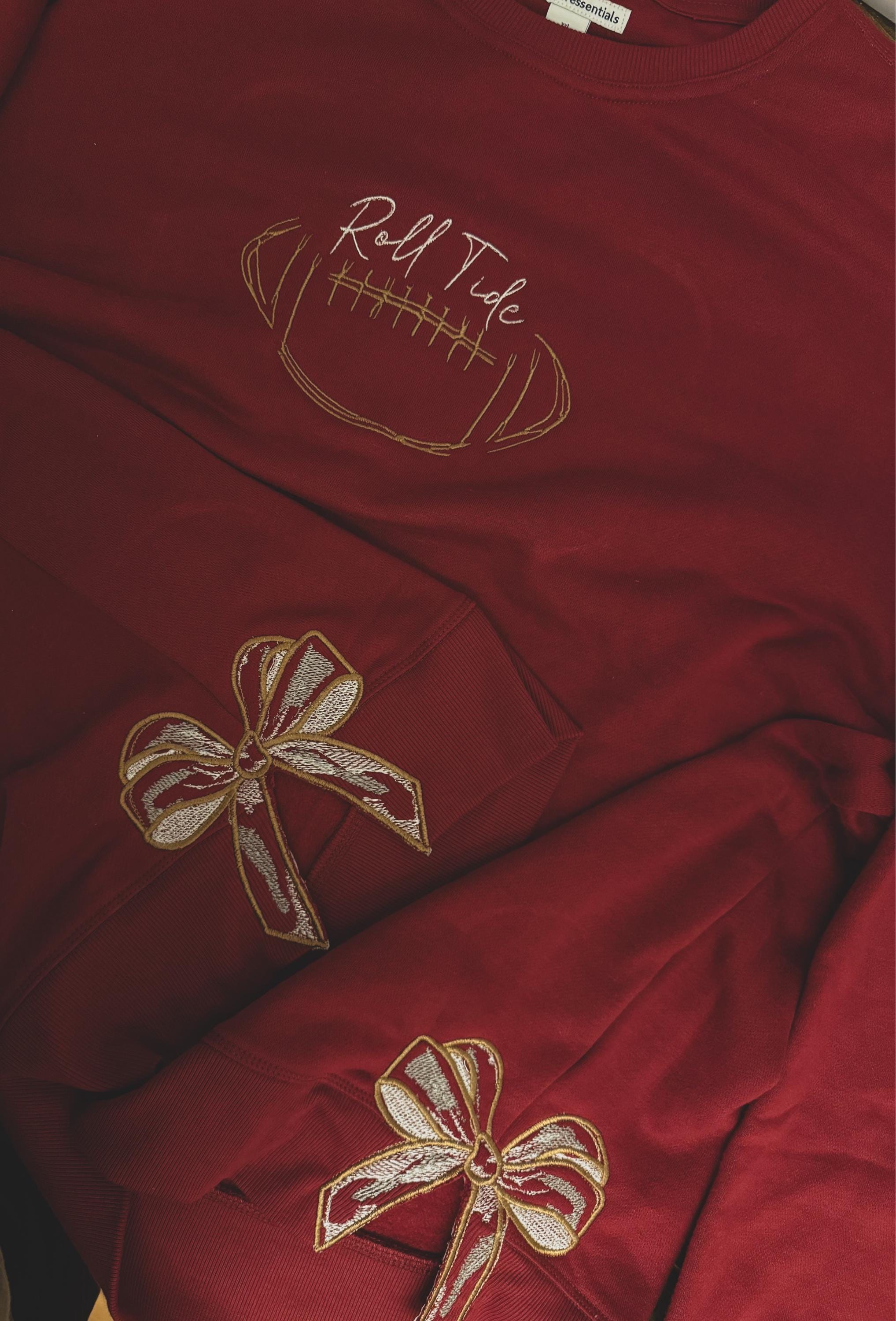 Customer project using Classic Bow Applique with Shadow embroidery design
