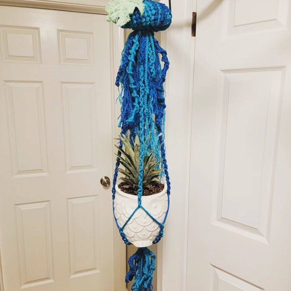 Macrame Jellyfish Planter DIY Pattern — Hanging Plant Holder Tutorial ...