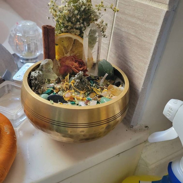 Abundance Intention Candle Packed With Crystals, Herbs and Flowers ...