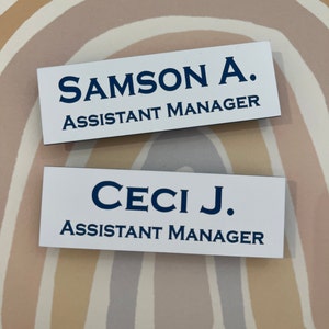 1X3 Employee Personalized Name Tag Badge Pin or Magnet Attachment ...