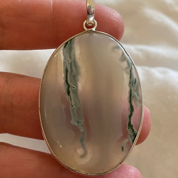Sterling Silver Apatite Oval Pendant