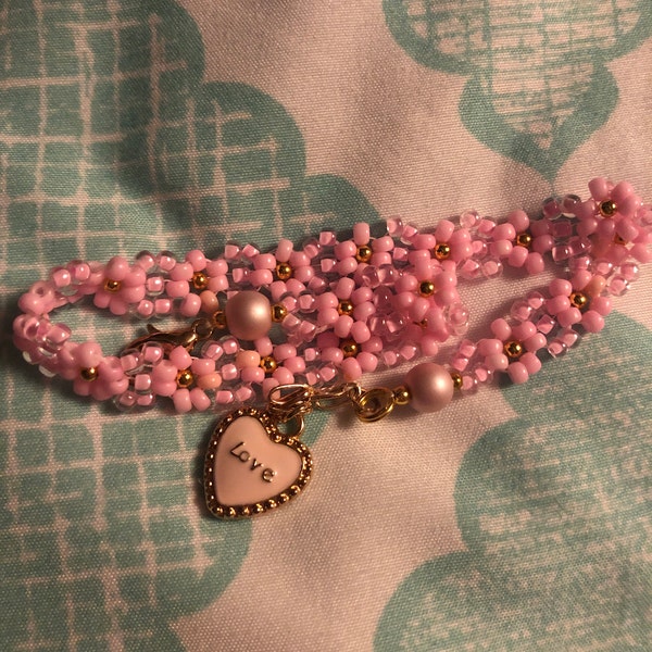 Floral Charm Anklet – White main image 0