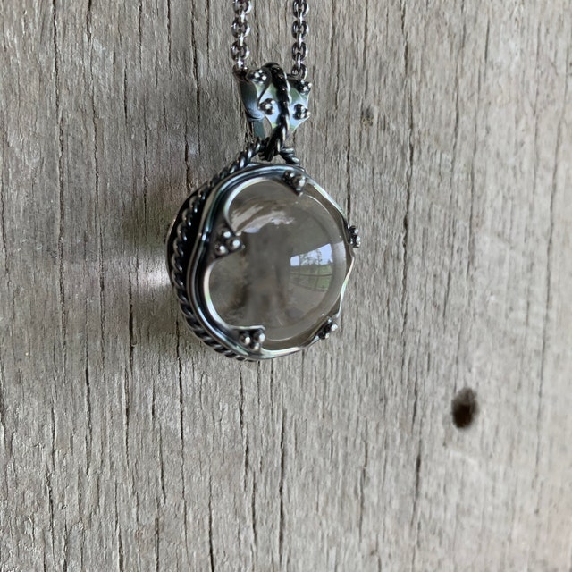 ★SENTIMENTS★ NO.569 [SILVER] CRYSTAL BALL NECKLACE Crystal Ball Pendant, Sterling Silver Necklace With Various