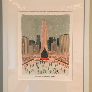 Christmas at Rockefeller Center Art Print | Ice Skating Art Christmas at Rockefeller Center Art Print | Ice Skating Art