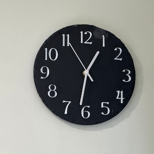 Modern Round Slate Clock - Etsy