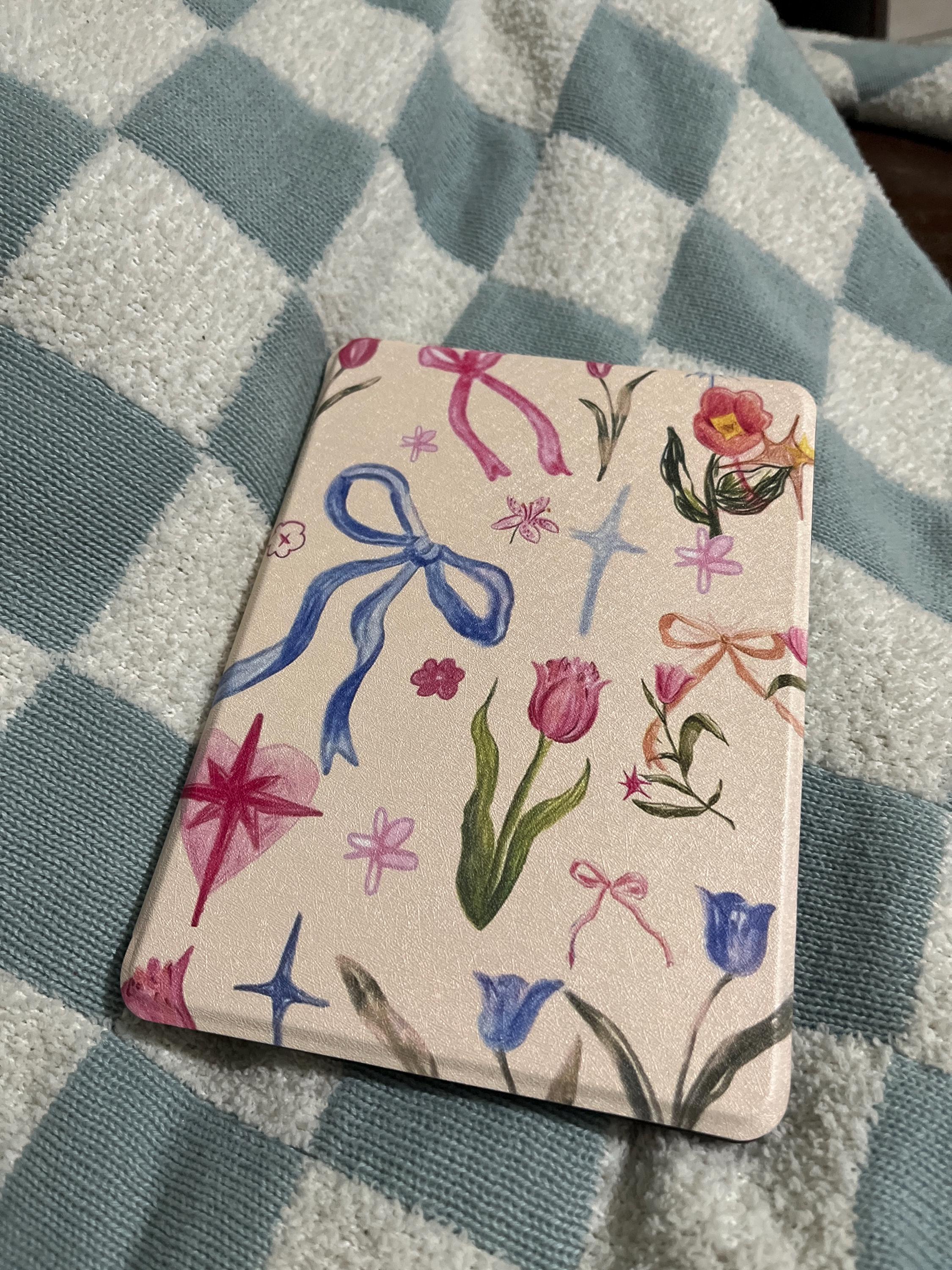 Cute Bowknot Tulip Kindle Case With Hand Strap,kindle 6&#39;&#39;/6.8&#39;&#39;/7&quot; case,Kindle paperwhite 12th/11th/10th case,Kindle 12/11/10,Kindle 2024