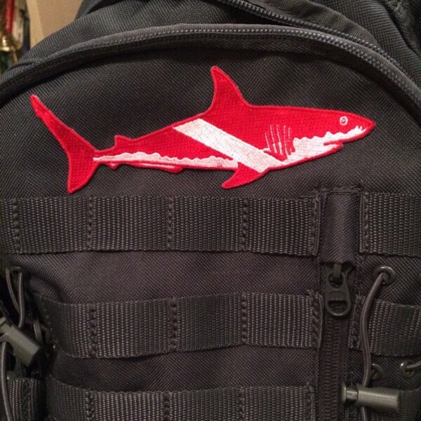 Great White Shark SCUBA Diver Down Flag Embroidered Patch (6-inch) - Etsy
