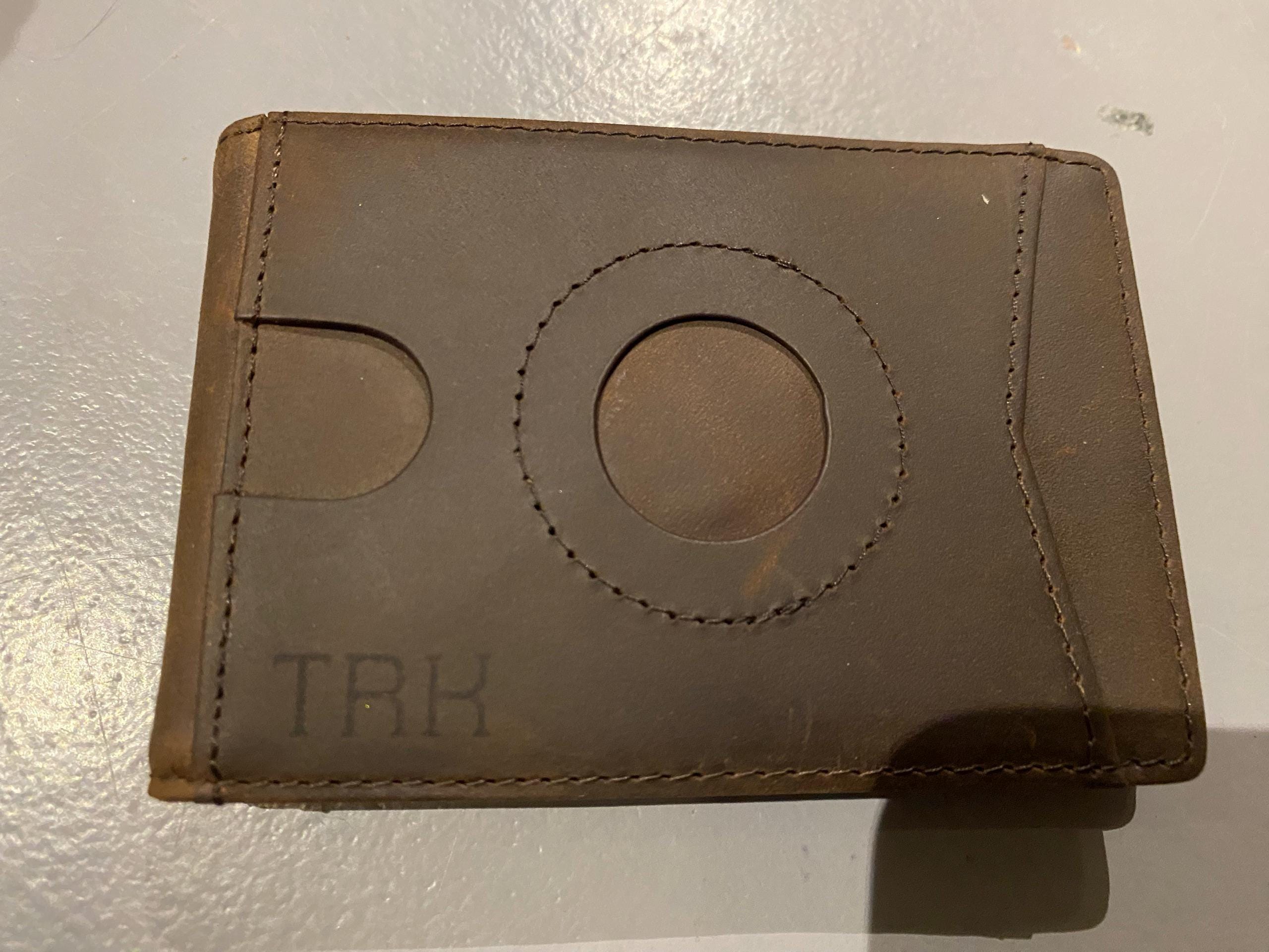 Minimalist AirTag Case for Wallet | Apple Airtag Leather Wallet | Bifold Leather Wallet with Money Clip | Front Pocket Wallet w Money Clip
