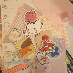 50 Pc Cute Aesthetic Mystery Sticker and Single Memo Sheets Korean and ...