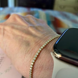 14K Gold Dainty Tennis Bracelet, CZ Diamond Delicate Bracelet Gold Silver, Bridal Minimalist Jewelry, Gift For Her, Valentines Gift Diamond