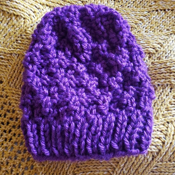 Knitting Pattern // Chunky Knit Beanie Pattern // Knitted Hat Pattern ...