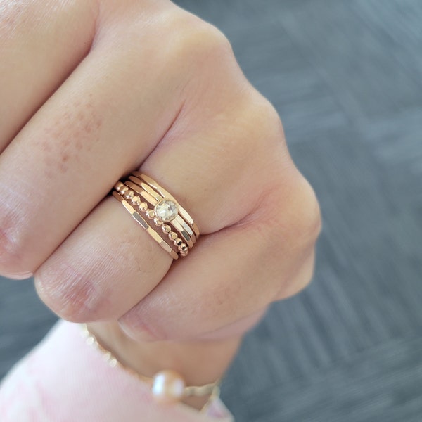 Stacking Rings, Stackable Ring Set, Stackable Ring, Layering Ring ...