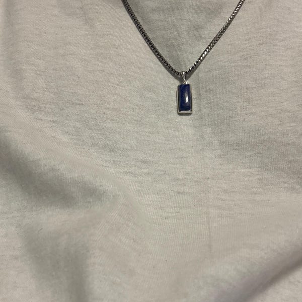 Pendentif Collier Arbre Avec Opale Bleue - Argent Plaqué, Chaîne Incluse - Neuf