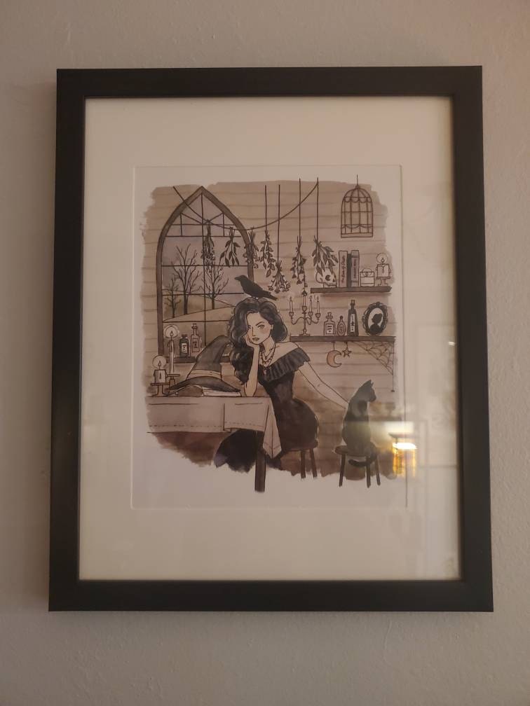 Witch Print | Watercolor Illustration | Wall Art | 8x10&quot; 5x7&quot; Archival Art Print
